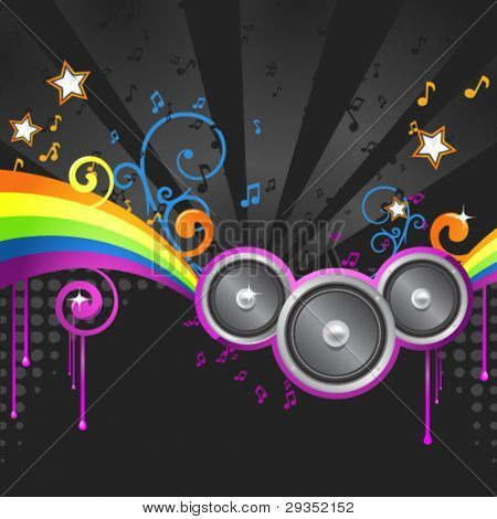 musik färgglada disco illustration