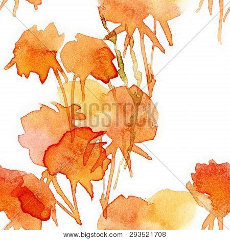 Floral Seamless Pattern. Hand Drawn Illustration. Fullsize Raster Atrwork.