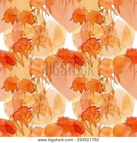 Floral Seamless Pattern. Hand Drawn Illustration. Fullsize Raster Atrwork.