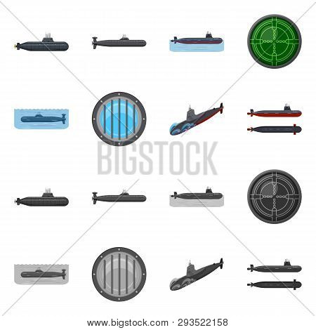 Vector Design Of War  And Ship Icon. Set Of War  And Fleet Vector Icon For Stock.