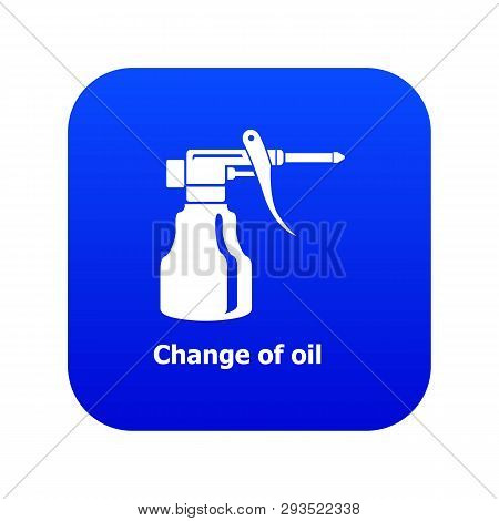 Change Oil Icon Blue Vector Isolated On White Background