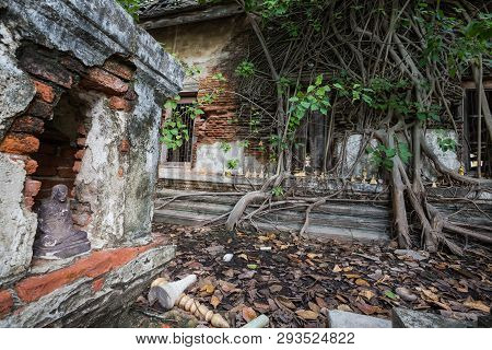 Dilapidated Church In Wat Rat Bamrung (wat Ngon Kai) - Samut Sakhon, Thailand