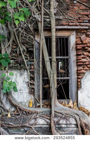 Dilapidated Church In Wat Rat Bamrung (wat Ngon Kai) - Samut Sakhon, Thailand