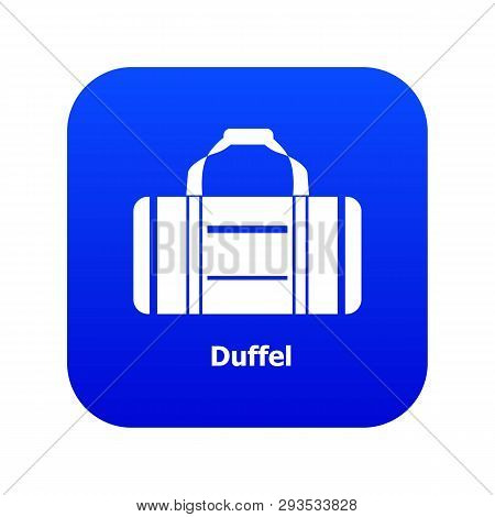 Duffel Icon Blue Vector Isolated On White Background