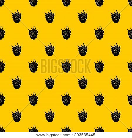 Ripe Fresh Smiling Raspberry Pattern Seamless Vector Repeat Geometric Yellow For Any Design