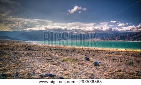 Panoramic View To Orto-tokoy Reservoir At Chu River , Naryn, Kyrgyzstan