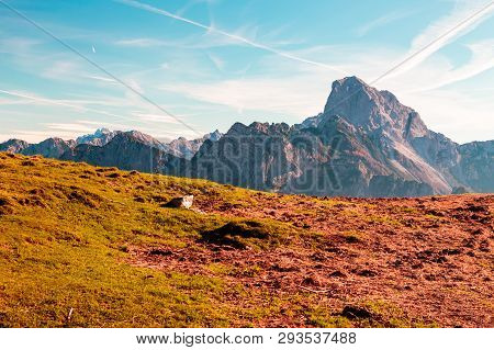 Sunny Day In The Carnic Alps During A Colorful Autumn