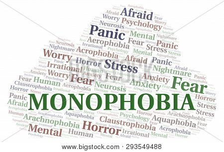 Monophobia Word Cloud. Wordcloud Made With Text Only.