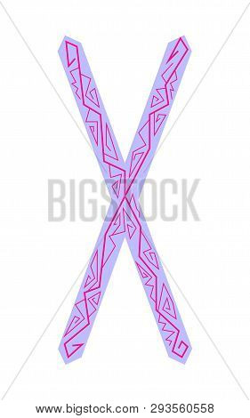 Fleece Gebo. Ancient Scandinavian Runes. Runes Senior Futarka. Magic, Ceremonies, Religious Symbols.