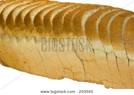 Ломтики хлеба, изолированные на белом фоне с обтравочный контур