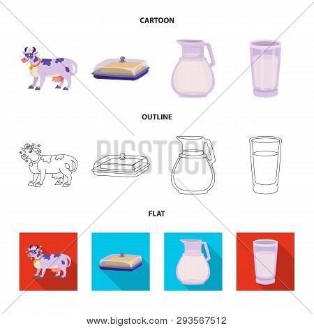 Isolated Object Of Creamy And Product Logo. Set Of Creamy And Farm Stock Symbol For Web.
