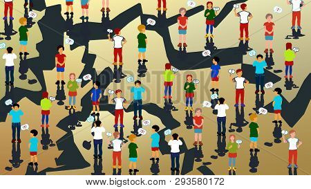 Art Conception With Eath Background And Children And Question Signs