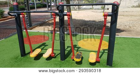 Sports Equipment For Legs Training In Outdoor Gym At City Park