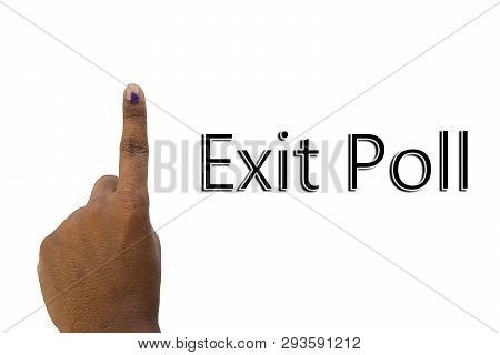 Exit Poll And Hand Showing Of Indian Election Polling On Isolated Background