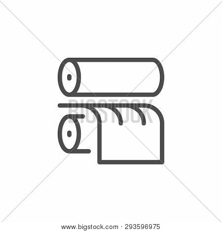 Printing Rollers Line Icon Isolated On White. Vector Illustration
