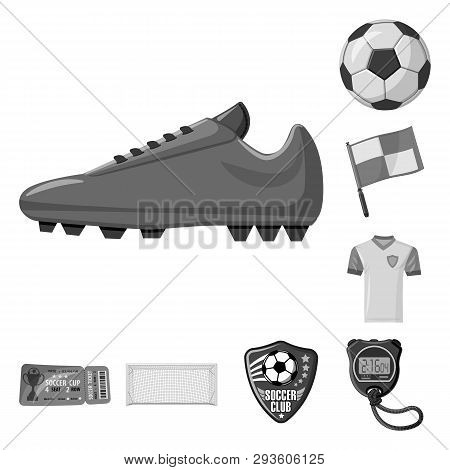 Vector Design Of Soccer And Gear Icon. Set Of Soccer And Tournament Vector Icon For Stock.