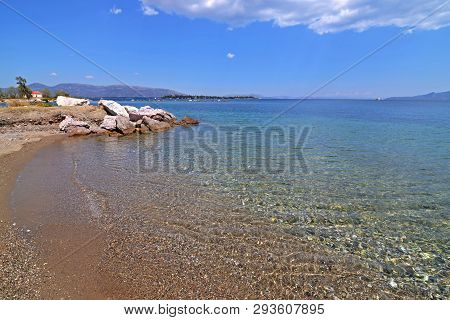 One Of The Four Beaches Of Dreams Island At Eretria Euboea Greece