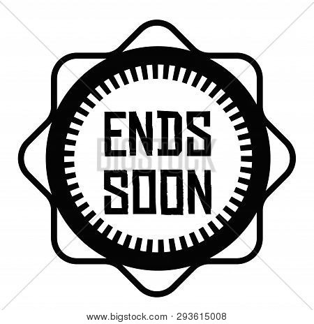 Ends Soon Stamp On White Background. Signs And Symbols Series.