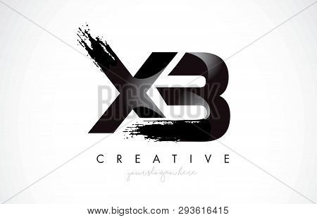 Xb Letter Design With Brush Stroke And Modern 3d Look Vector Illustration.