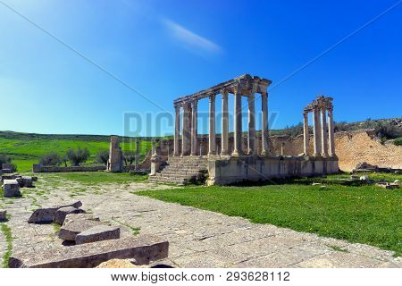 View Of The Temple Of Juno In Dougga, Tunisia