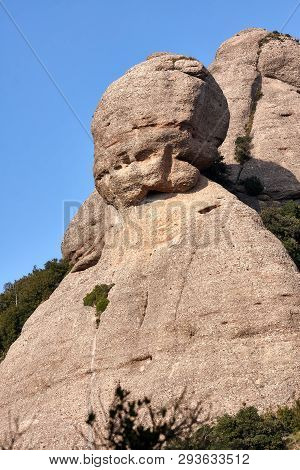 Mountains In Montserrat In Catalonia Of Spain In A Sunny Day. Very Interesting Shape Rocks.