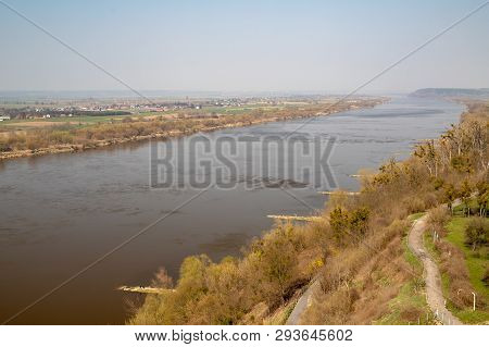 Grudziadz, Kujawsko-pomorskie / Poland - April, 5, 2019: Wisła Seen From The Castle Tower In Grudzią