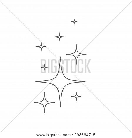 Magic Stars Twinkling Icon Vector, Pictogram, Linear Style, Mobile Concept, Web Icon Design Isolated