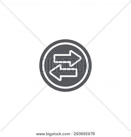 Two Arrows Or Transfer Arrows. Linear Style Sign For Mobile Concept And Web Design. Left Right Arrow