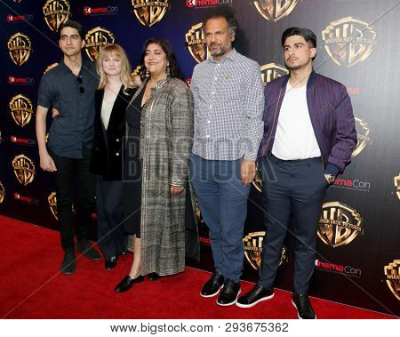 Viveik Kalra, Nell Williams, Gurinder Chadha, Sarfraz Manzoor and Aaron Phagura at the 2019 CinemaCon - 'The Big Picture' Presentation held at the Caesars Palace in Las Vegas, USA on April 2, 2019.
