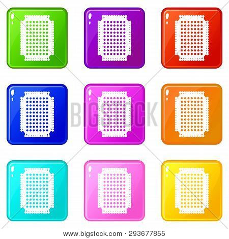 Foot Sponge Icons Set 9 Color Collection Isolated On White For Any Design