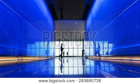Hong Kong, China - August 10, 2018 : Corridor In Sky100, Hong Kong, China. Sky100 Is A Observation D