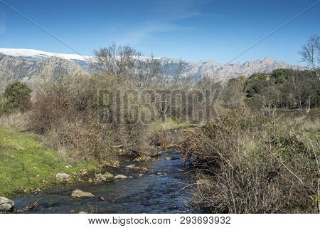 Views Of The Fuentiduena Stream On Its Way Through The City Of Cerceda, In The Province Of Madrid, S