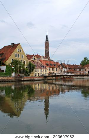 Landshut, Bavaria, Germany - June 04, 2014: The View Of The Historical Center Of Landshut