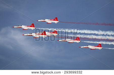 Turkish Stars Air Aerobatics Show In Teknofest Istanbul