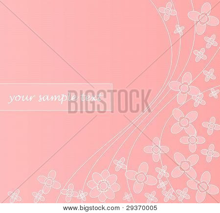 abstrakt rosa Hintergrund mit Wellen und Blumen