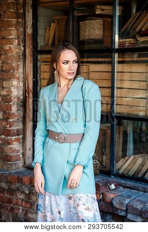 Blonde, Beautiful, Young, Girl, Long Blond Hair, Flower Dress, Mint Jacket, Stylist, Makeup Artist, 