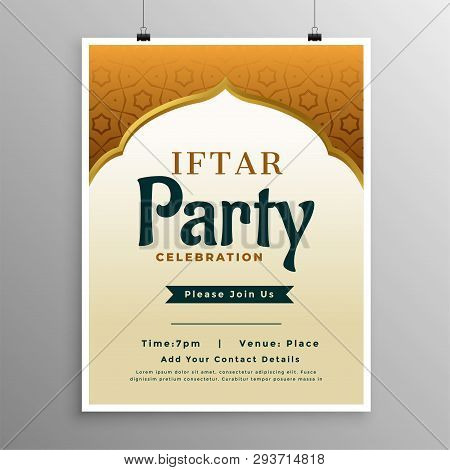 Islamic Banner Design With Iftar Party Invitation