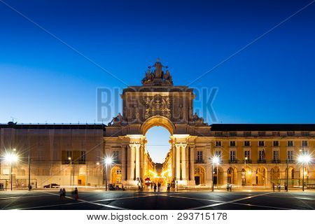 The Praca Do Comercio In Lisbon, Portugal