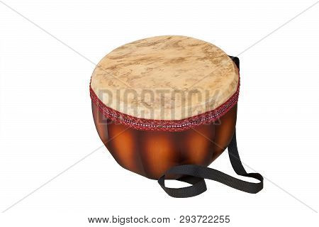 Dauylpaz  Kazakh Folk Percussion Musical Instrument Isolated On White Background