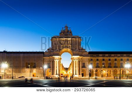 The Praca Do Comercio In Lisbon, Portugal