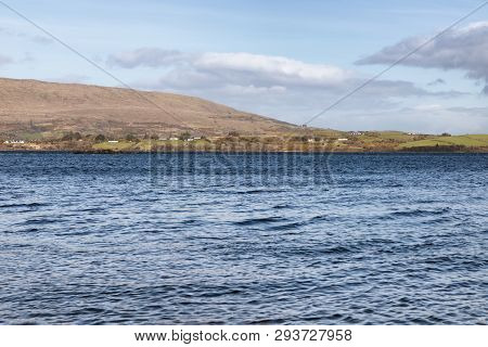 Mountain, Lake And Vegetation At Western Way Trail In Lough Corrib