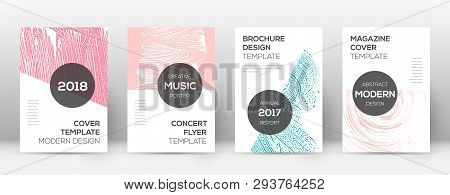 Cover Page Design Template. Modern Brochure Layout. Comely Trendy Abstract Cover Page. Pink And Blue