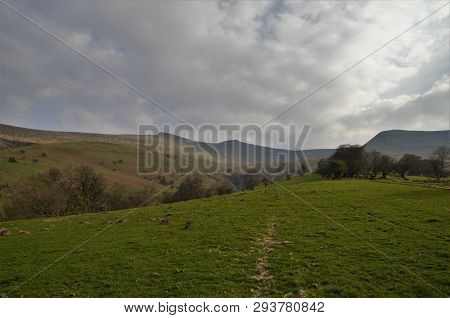 Cribyn And Corn Du Seen From The North, Brecon Beacons National Park , Wales