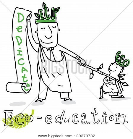 Eco onderwijs, vector tekening Eco_education.eps