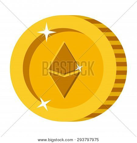 Cryptocurrency Etherum Coin Isolated Icon Vector Illustration Design