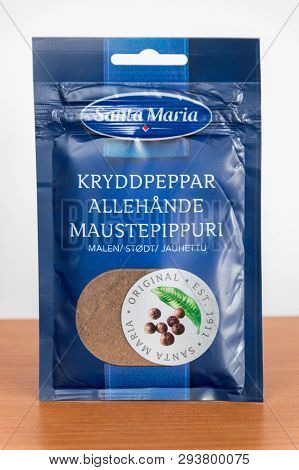Pruszcz Gdanski, Poland - February 18, 2019: Kryddpeppar, Allehande, Maustepippuri By Santa Maria.
