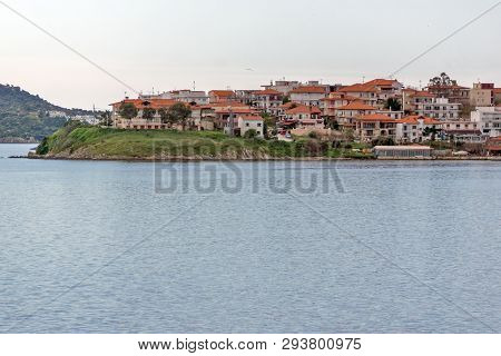 Ammouliani, Greece - April 3, 2015: Panorama To Ammouliani Island, Athos, Chalkidiki, Central Macedo