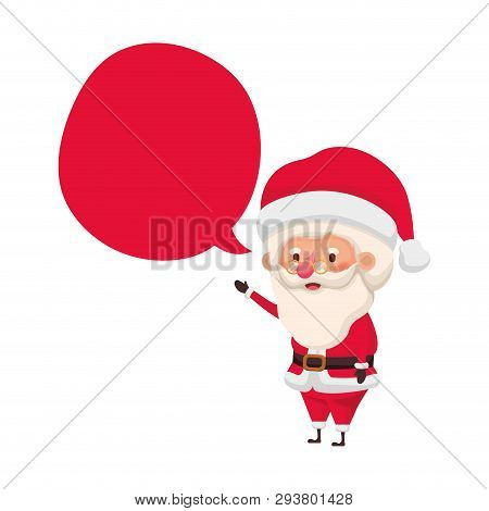 Santa Claus With Speech Bubble Vector Illustration Deisgn
