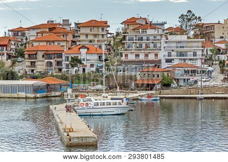 Ammouliani, Greece - April 3, 2015: Panorama To Ammouliani Island, Athos, Chalkidiki, Central Macedo