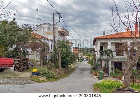 Ammouliani, Greece - April 3, 2015: Town At Ammouliani Island, Athos, Chalkidiki, Central Macedonia,